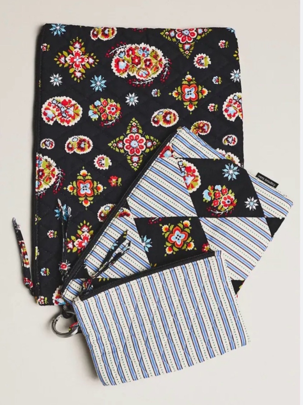 Vera Bradley x Anthro Diamond Patchwork Northstar 3-Pouch Set